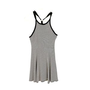 Black and white striped mini dress